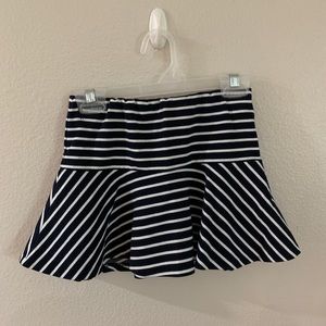 Navy and White Striped Skater Skirt